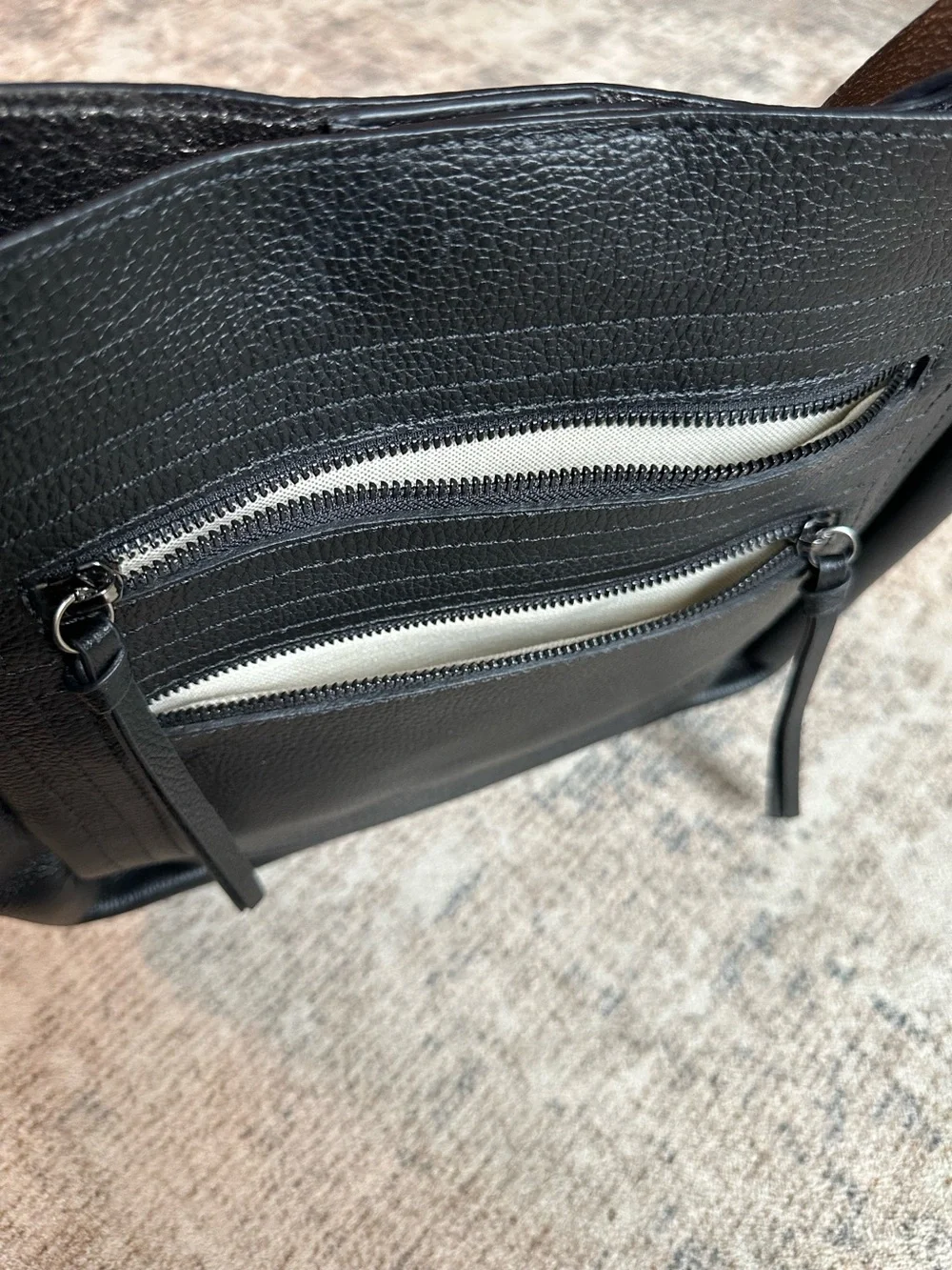 Botkier Tote‎ Bag Black Pebbled Leather Minimalist Shoulder Bag New York